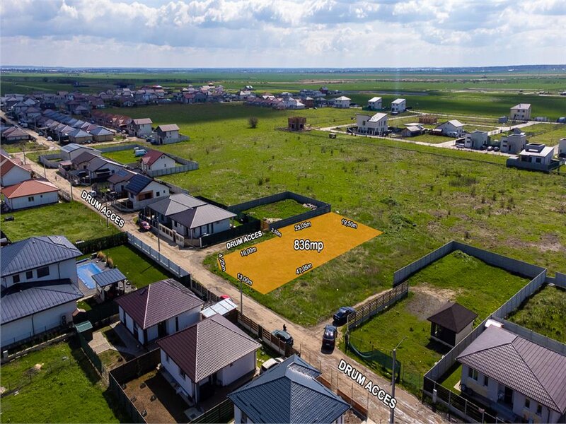 Berceni, Sf. Sana, teren intravilan 836 mp, STB 3 min., deschidere 17 ml.