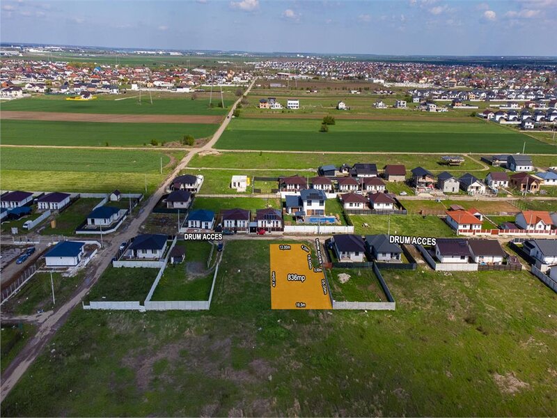 Berceni, Sf. Sana, teren intravilan 836 mp, STB 3 min., deschidere 17 ml.